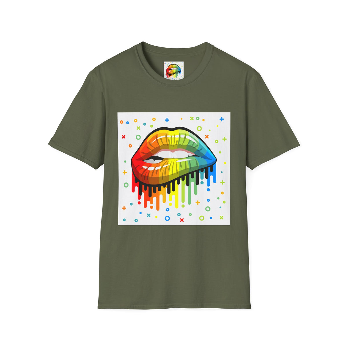 Rainbow Drip Lips T-Shirt — Pride LGBTQ+ Colorful Lip Graphic Tee