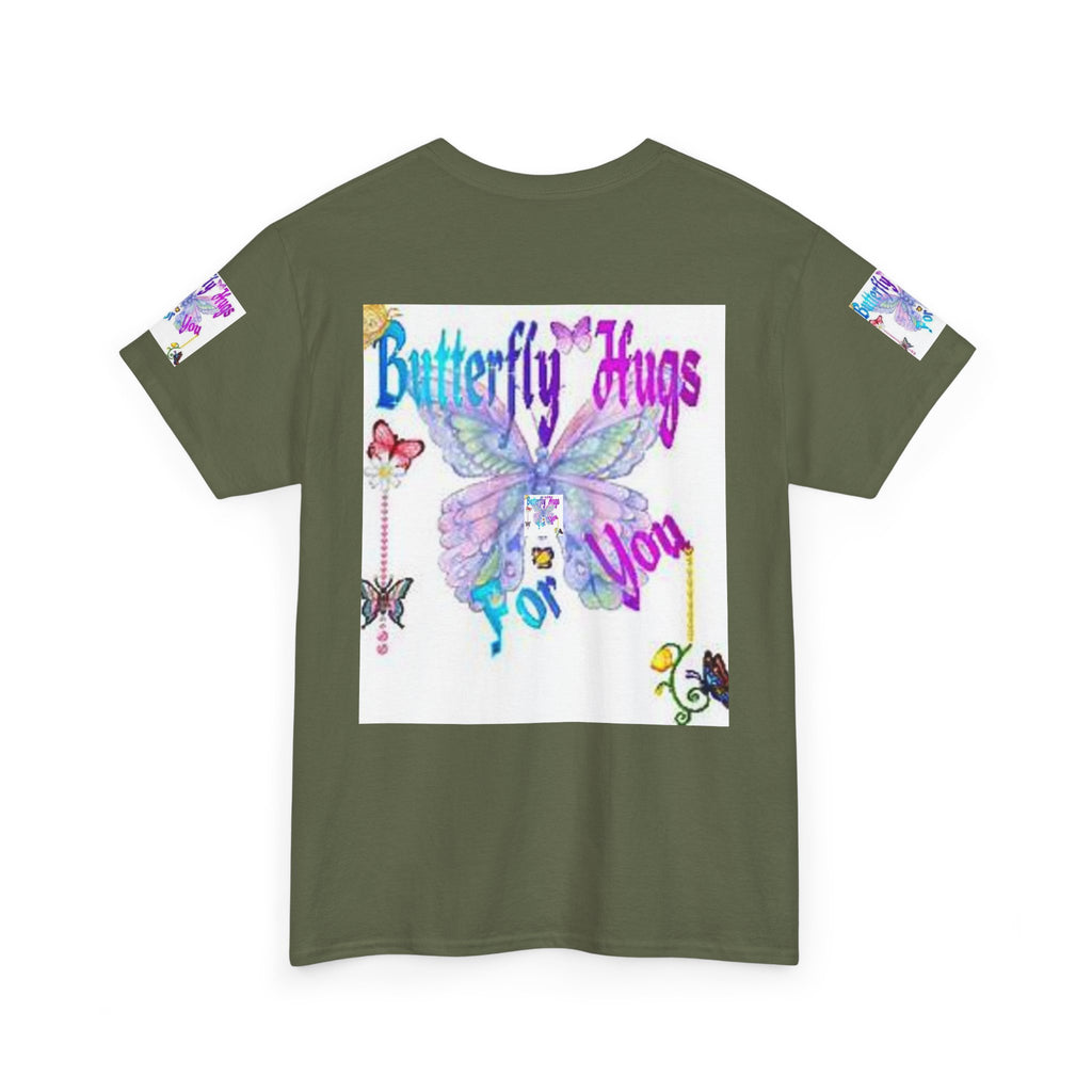 Butterfly Hugs Tee — Pastel Butterfly Graphic Shirt with "Butterfly Hugs For You"