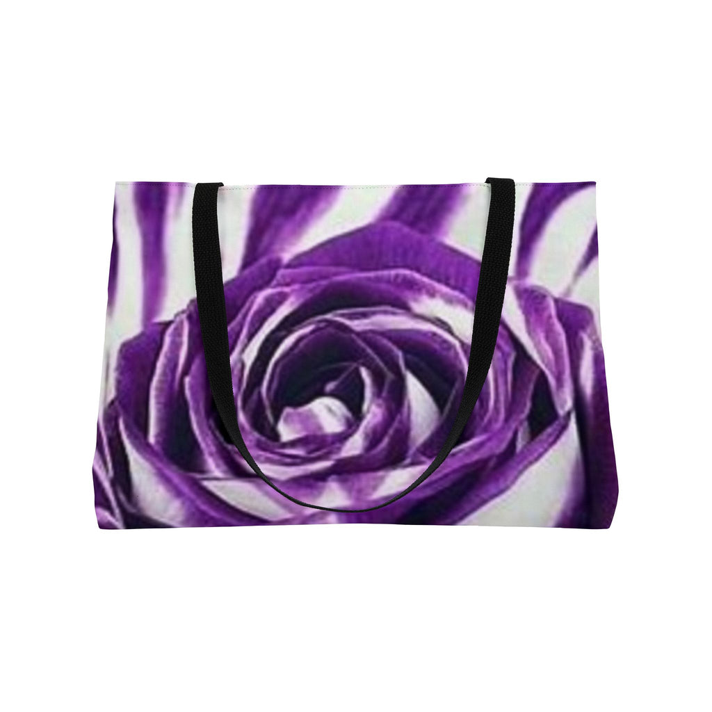 Purple Rose Weekender Tote Bag — Floral Large Travel Bag