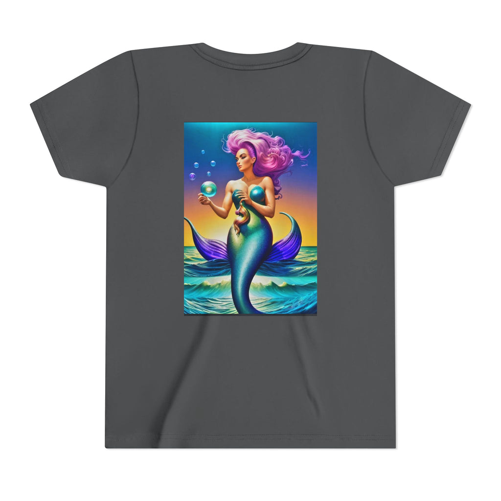 Youth Mermaid Tee — Colorful Fantasy Mermaid Graphic Shirt for Kids