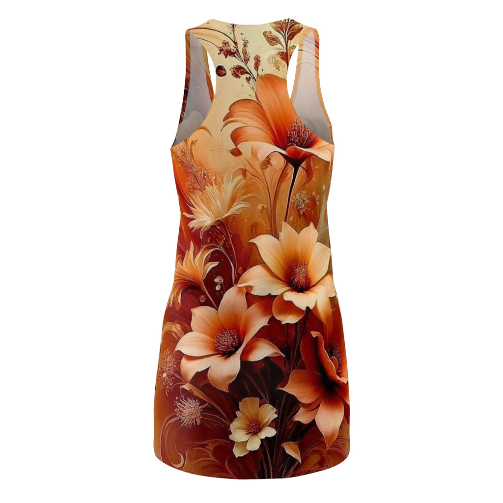 Floral Racerback Dress — Warm Autumn Bloom All-Over Print