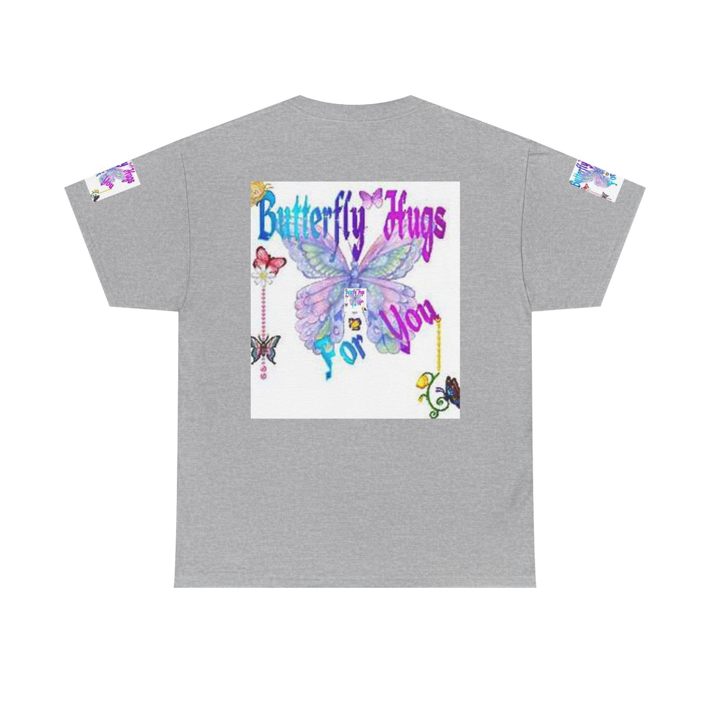 Butterfly Hugs Tee — Pastel Butterfly Graphic Shirt with "Butterfly Hugs For You"