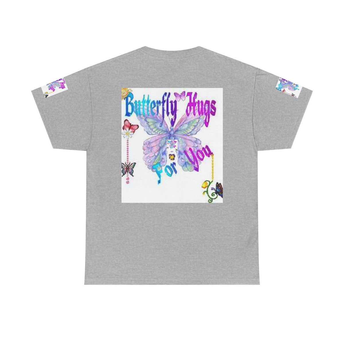 Butterfly Hugs Tee — Pastel Butterfly Graphic Shirt with "Butterfly Hugs For You"