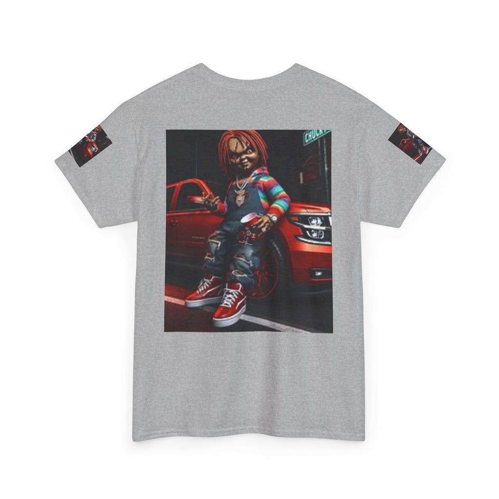 Horror Chucky Graphic Tee — Retro Red Car Street-Chill T-Shirt