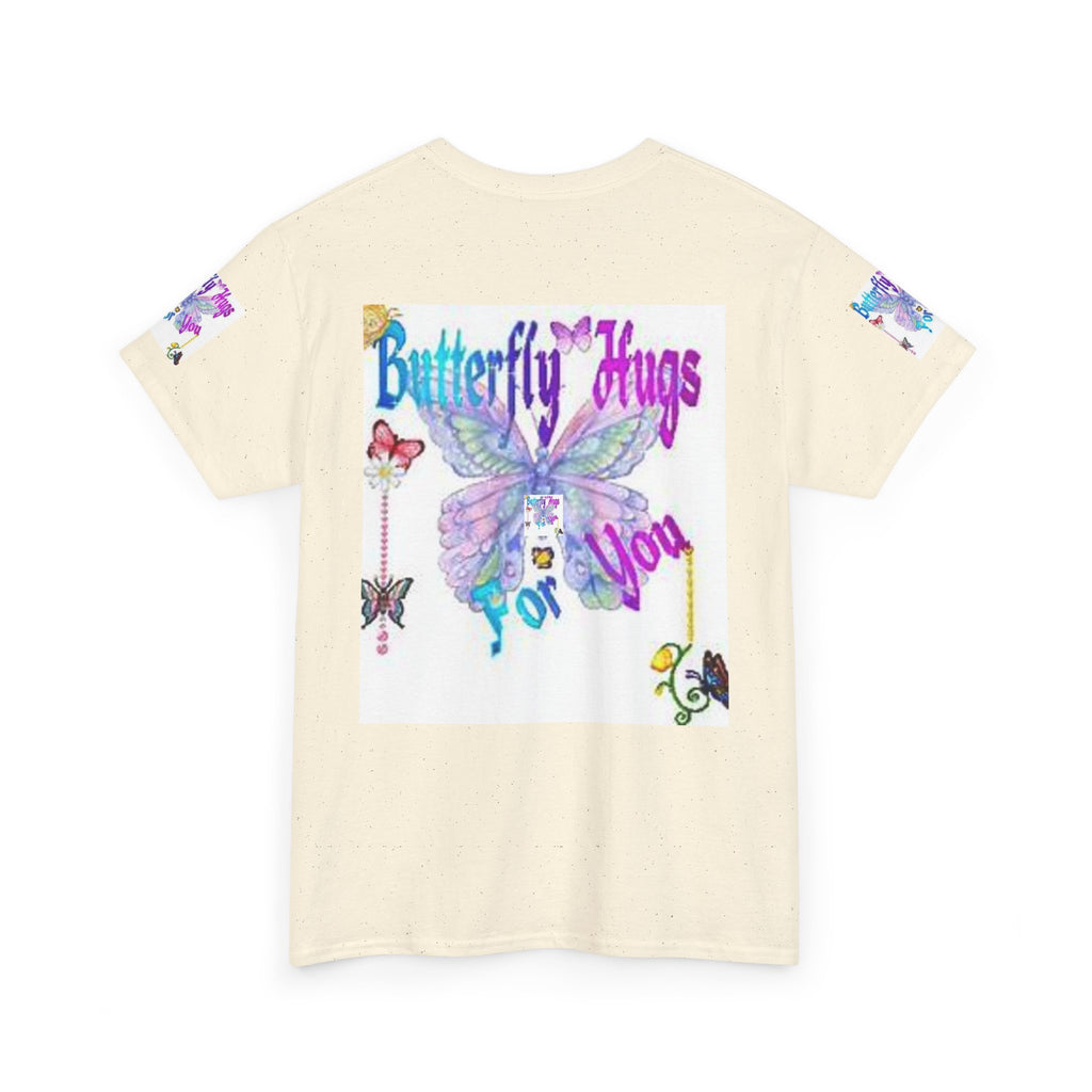 Butterfly Hugs Tee — Pastel Butterfly Graphic Shirt with "Butterfly Hugs For You"