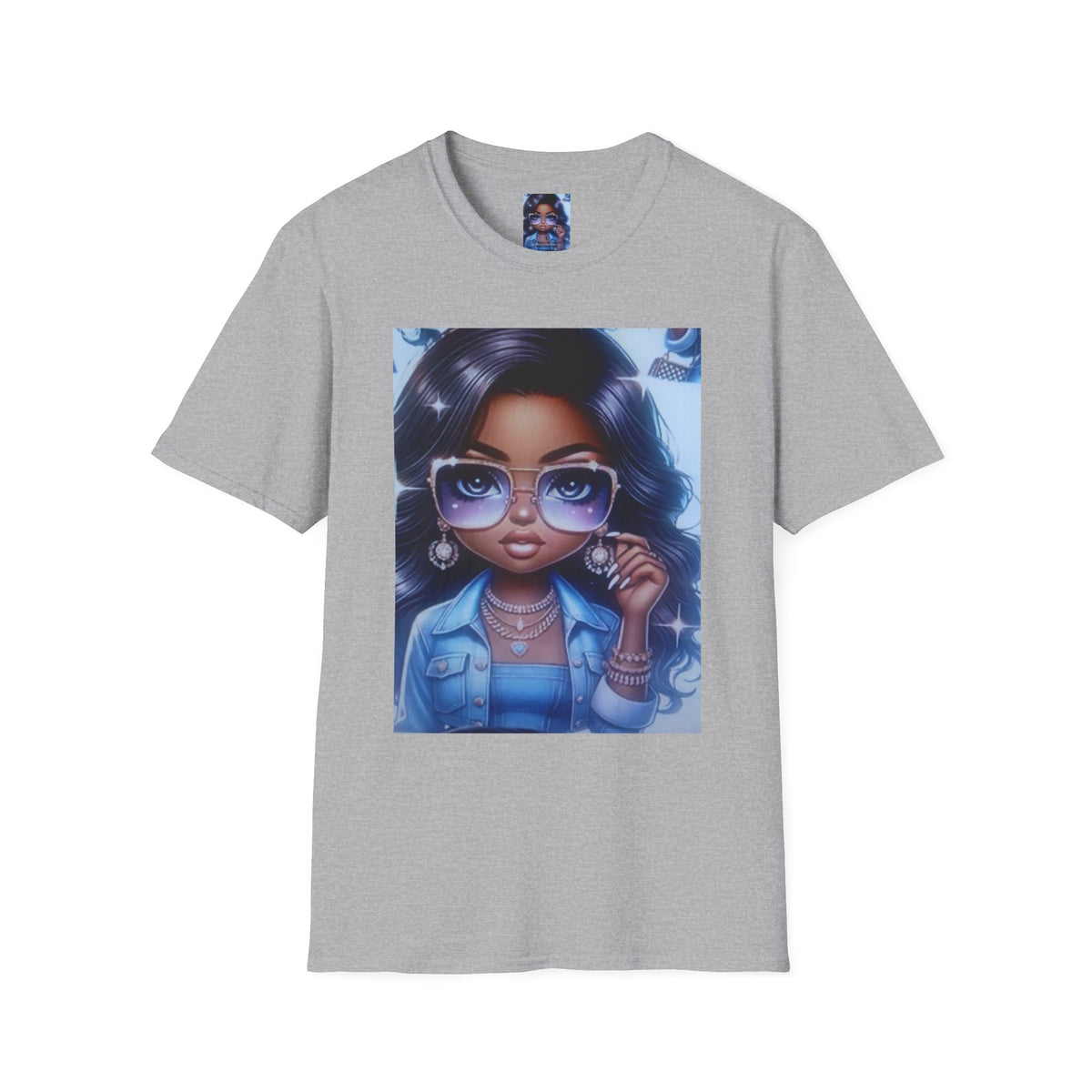 Afro Chic Graphic Tee — Girl with Sunglasses Illustration