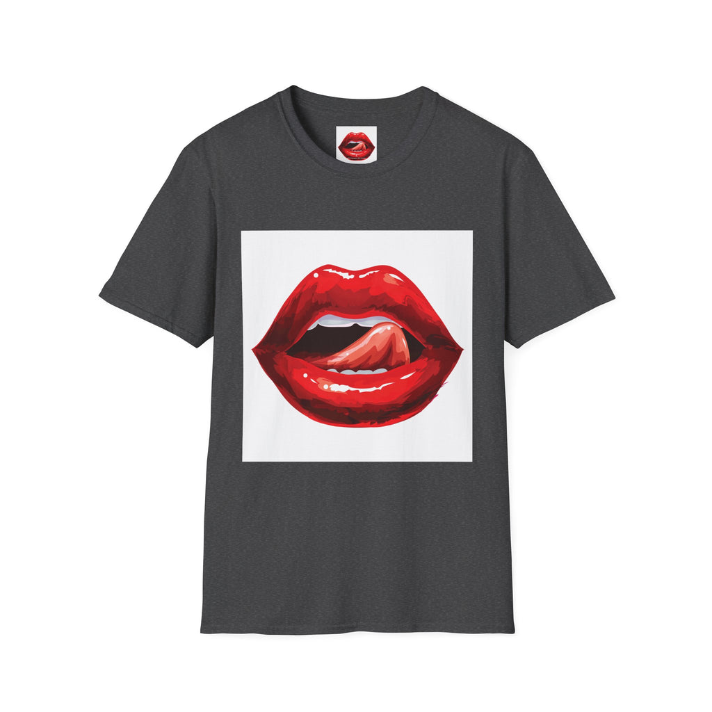 Graphic Tee — Glossy Red Lips Tongue-Out Design