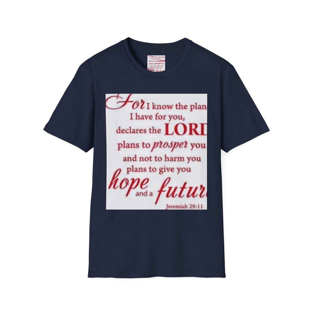Christian Scripture T‑Shirt — "For I Know the Plans" Jeremiah 29:11 Inspirational Tee