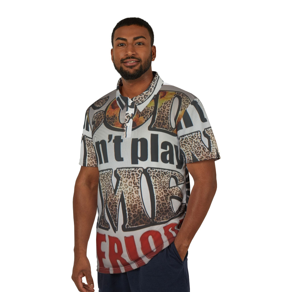 Polo Shirt — "Don't Play Me Periodt" Leopard Graphic