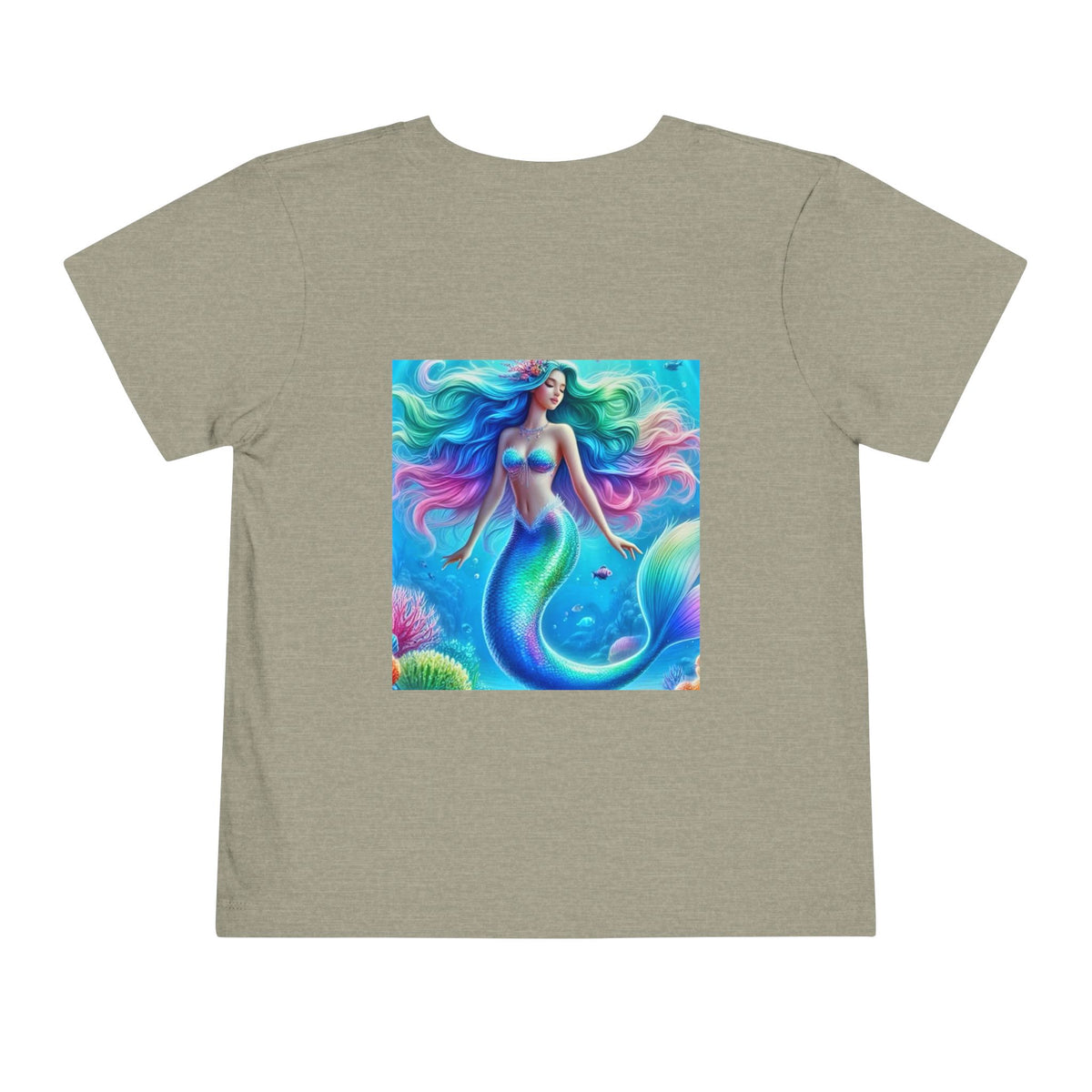 Toddler Mermaid Tee — Colorful Rainbow Sea Princess Short Sleeve Shirt
