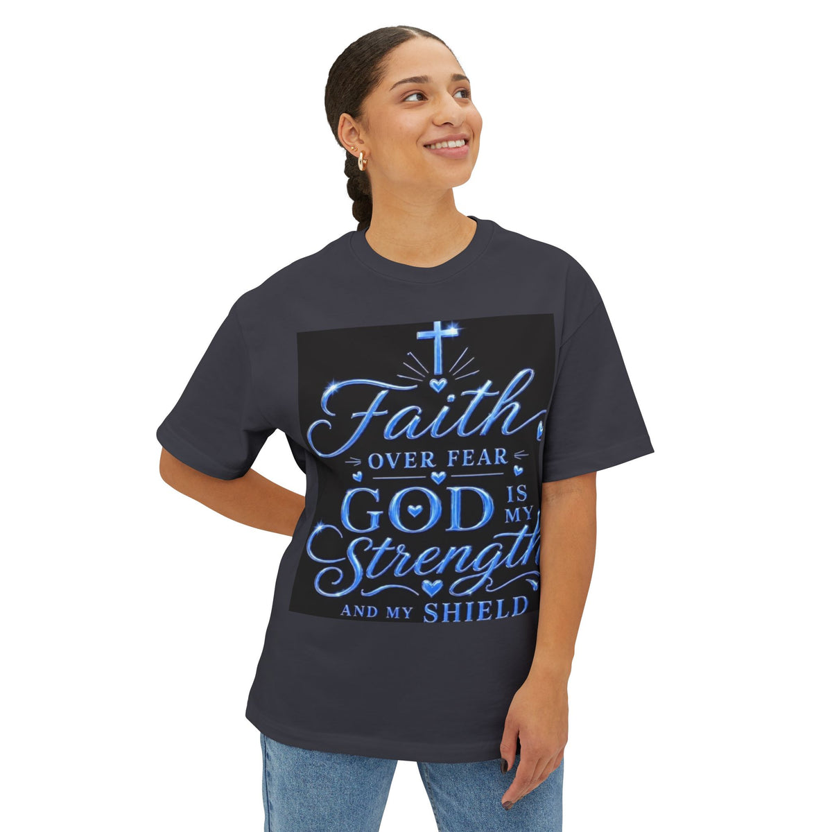 Faith Over Fear Tee — "God is My Strength" Christian T‑Shirt