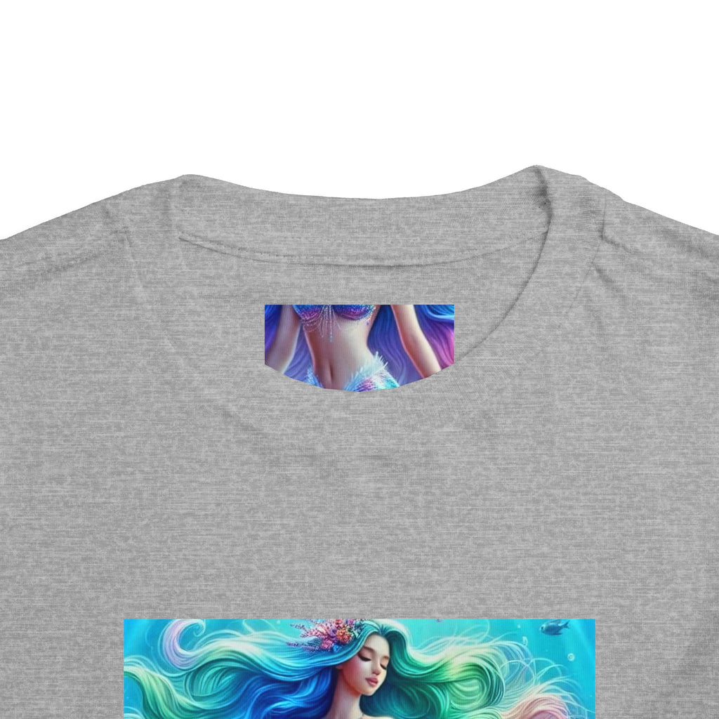 Toddler Mermaid Tee — Colorful Rainbow Sea Princess Short Sleeve Shirt