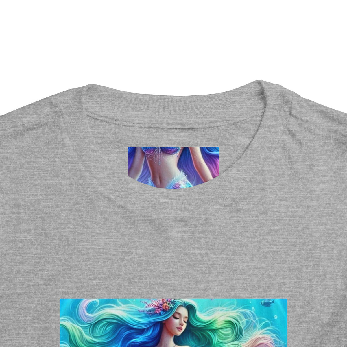 Toddler Mermaid Tee — Colorful Rainbow Sea Princess Short Sleeve Shirt