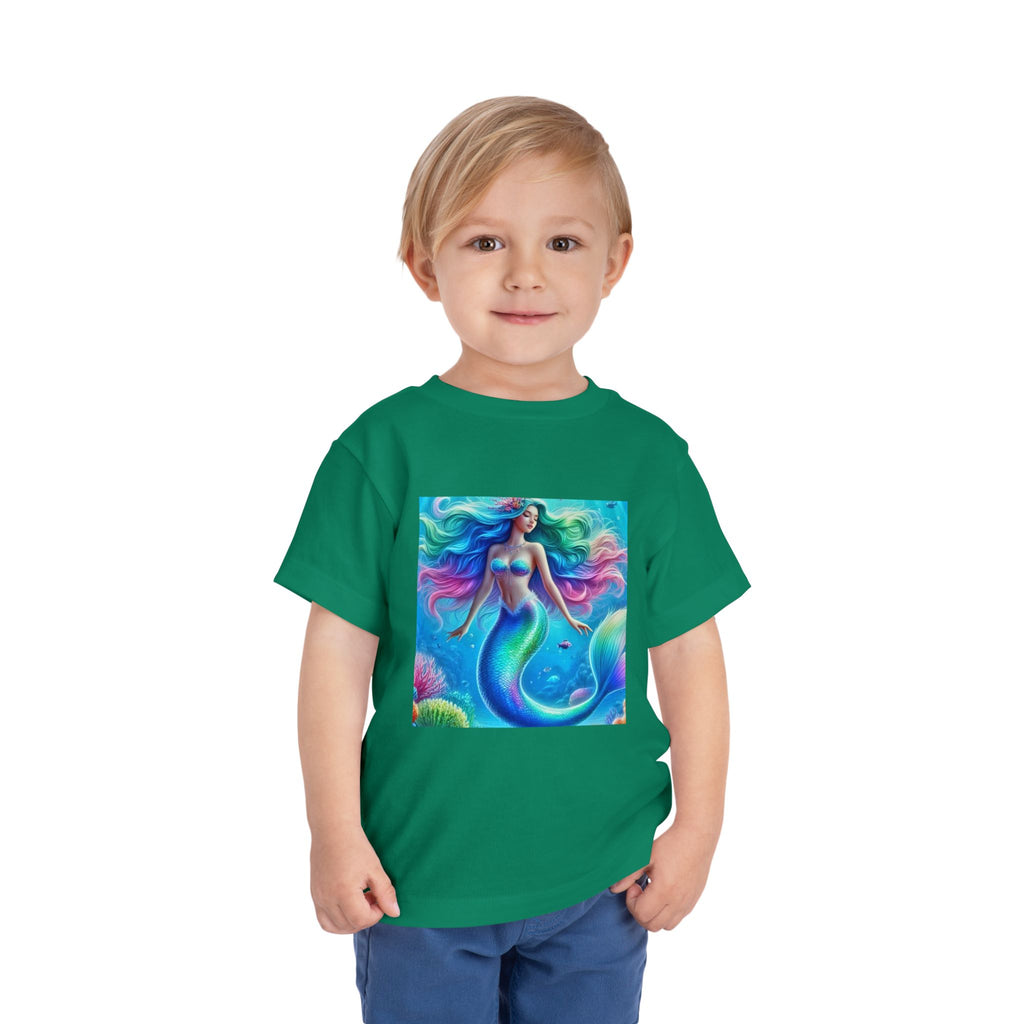 Toddler Mermaid Tee — Colorful Rainbow Sea Princess Short Sleeve Shirt
