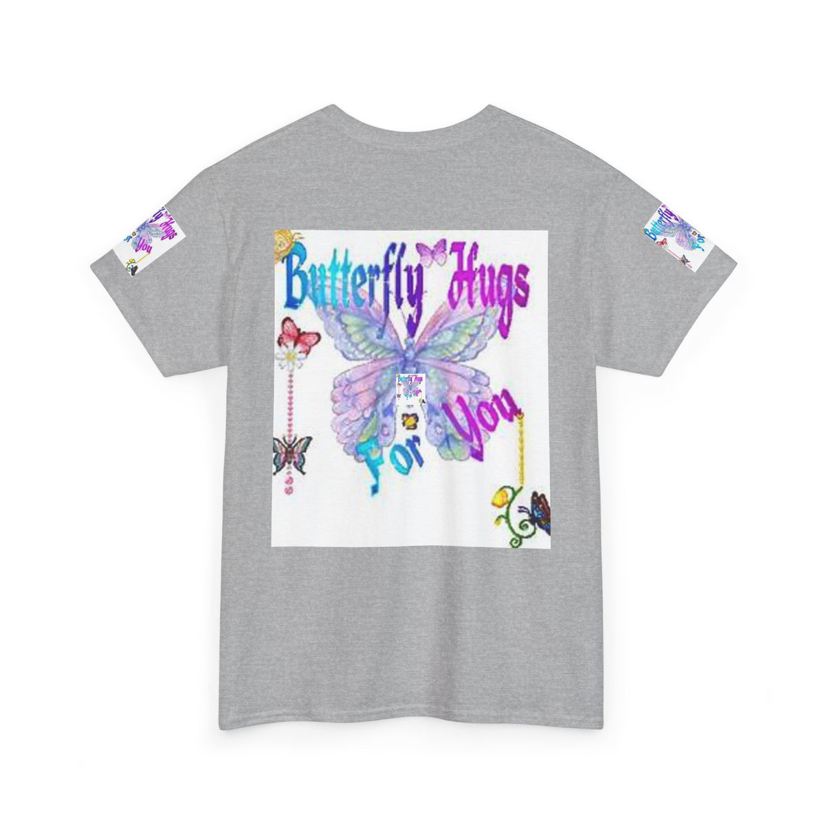 Butterfly Hugs Tee — Pastel Butterfly Graphic Shirt with "Butterfly Hugs For You"