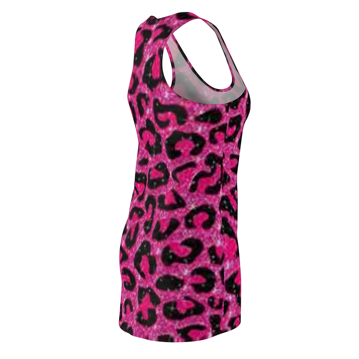 Pink Glitter Leopard Racerback Dress
