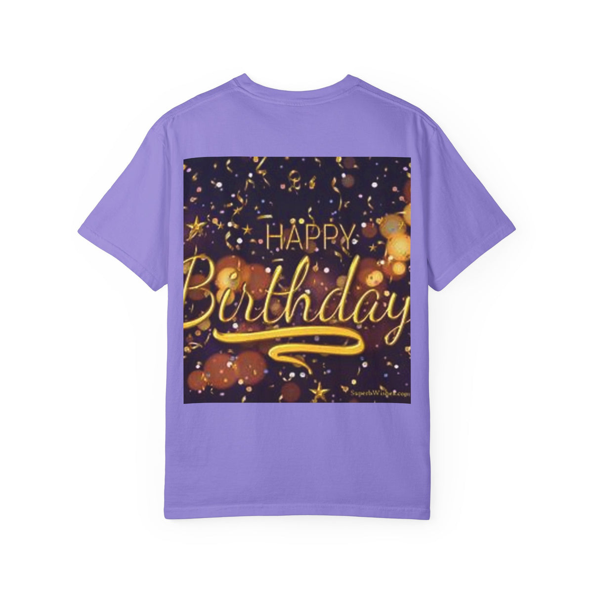 Birthday T-Shirt — Gold Confetti "Happy Birthday" Tee