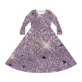Sparkle Sequin Print Long Sleeve Dance Dress — Glitter Starburst AOP