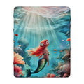 Mermaid Sherpa Fleece Blanket — Cozy Underwater Fantasy Throw for Kids & Teens