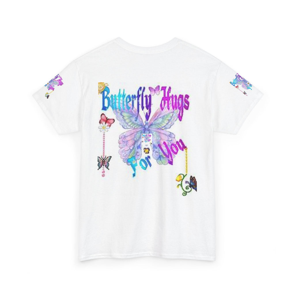 Butterfly Hugs Tee — Pastel Butterfly Graphic Shirt with "Butterfly Hugs For You"