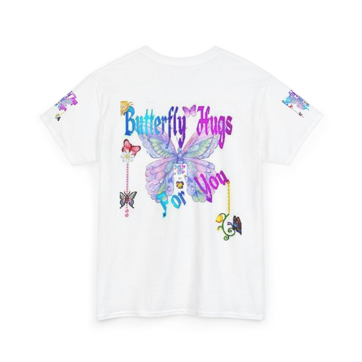 Butterfly Hugs Tee — Pastel Butterfly Graphic Shirt with "Butterfly Hugs For You"