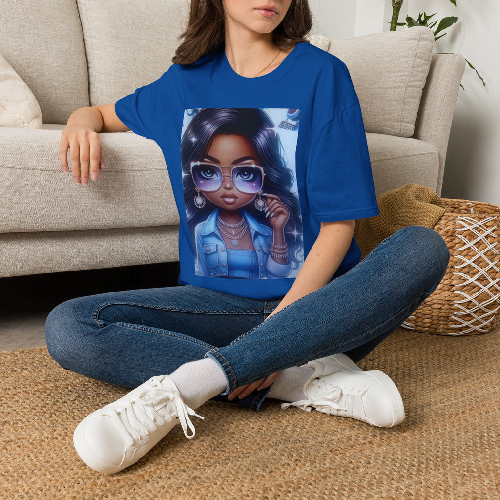 Afro Chic Graphic Tee — Girl with Sunglasses Illustration
