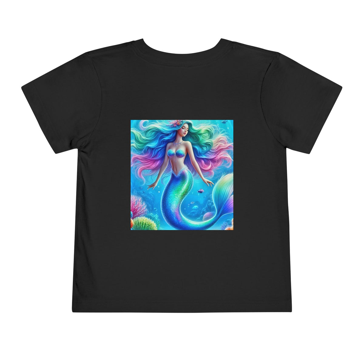 Toddler Mermaid Tee — Colorful Rainbow Sea Princess Short Sleeve Shirt