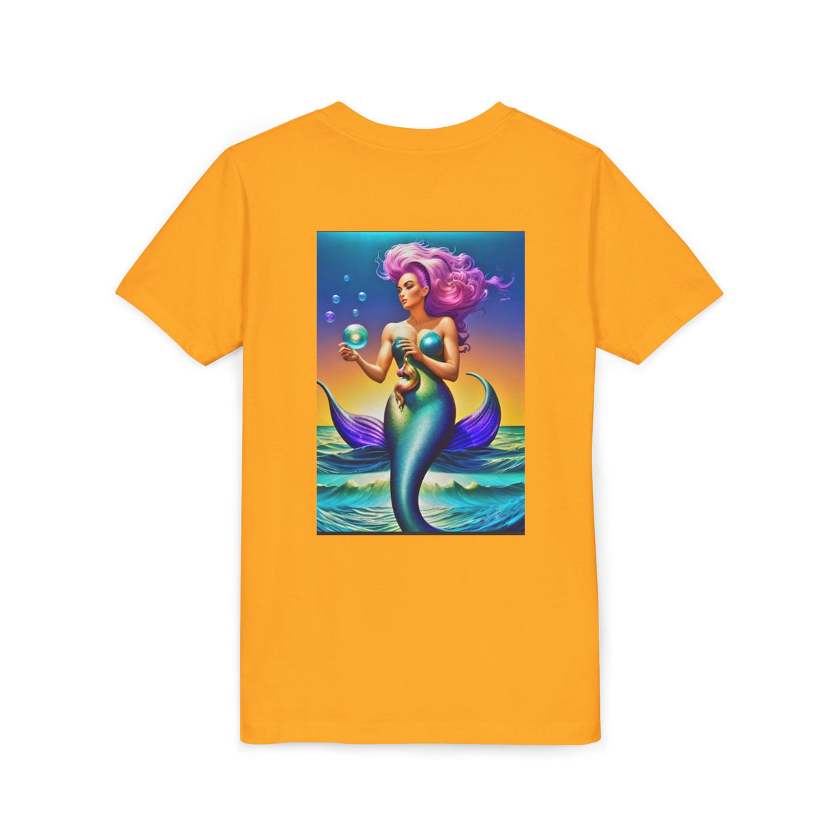 Youth Mermaid Tee — Colorful Fantasy Mermaid Graphic Shirt for Kids