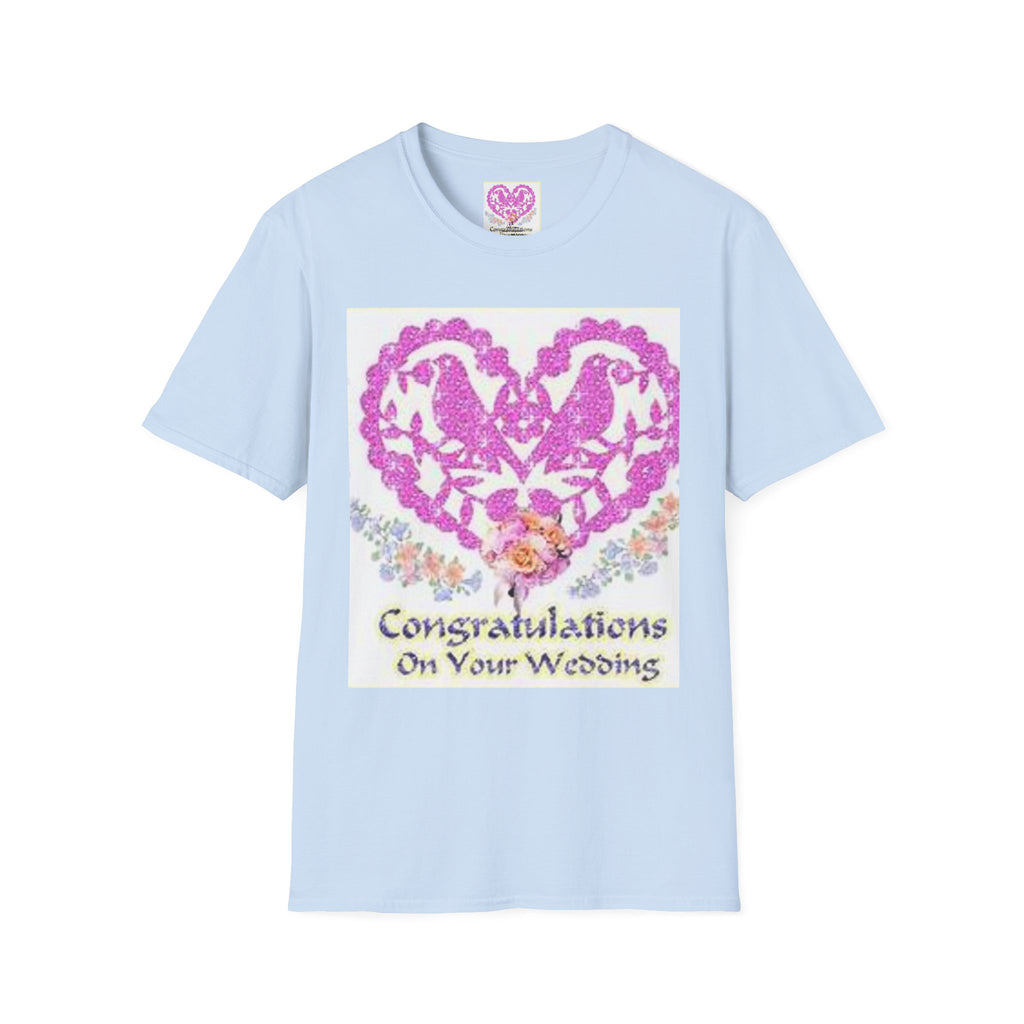 Wedding Congratulations T-Shirt — Pink Glitter Heart Design