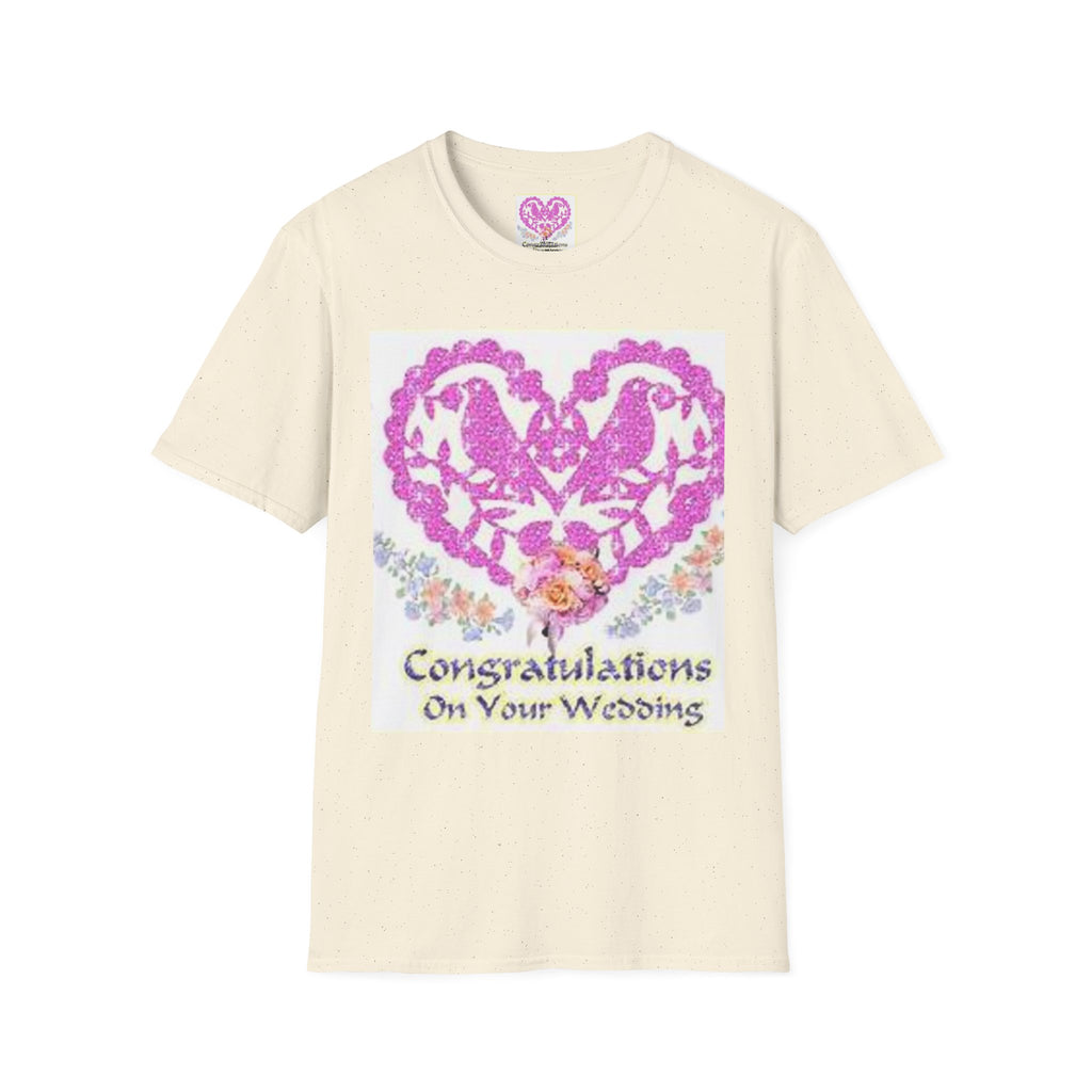 Wedding Congratulations T-Shirt — Pink Glitter Heart Design