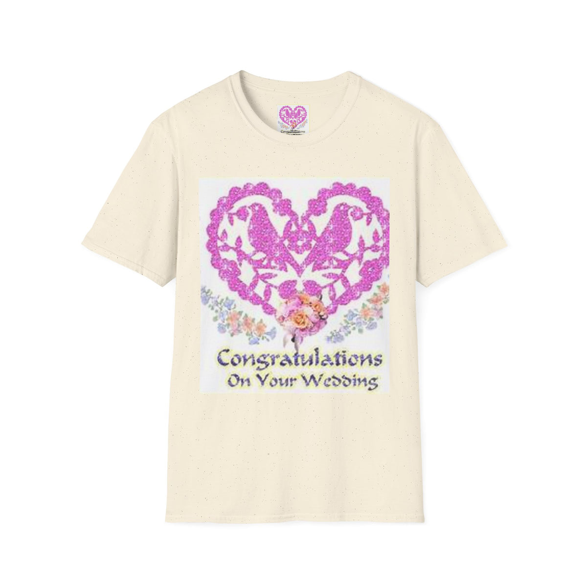 Wedding Congratulations T-Shirt — Pink Glitter Heart Design
