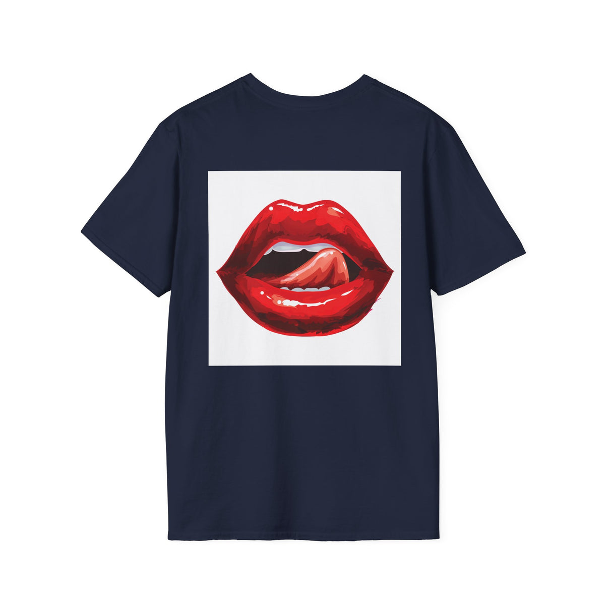Graphic Tee — Glossy Red Lips Tongue-Out Design