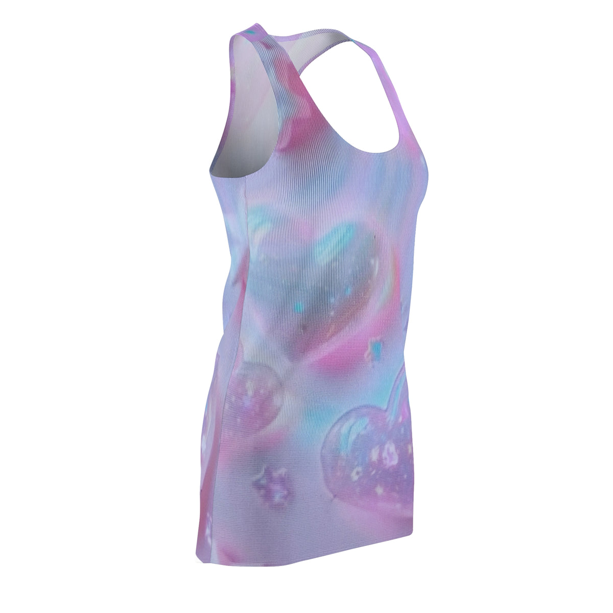 Pastel Heart Racerback Dress — Dreamy Galaxy Pastel All-Over Print