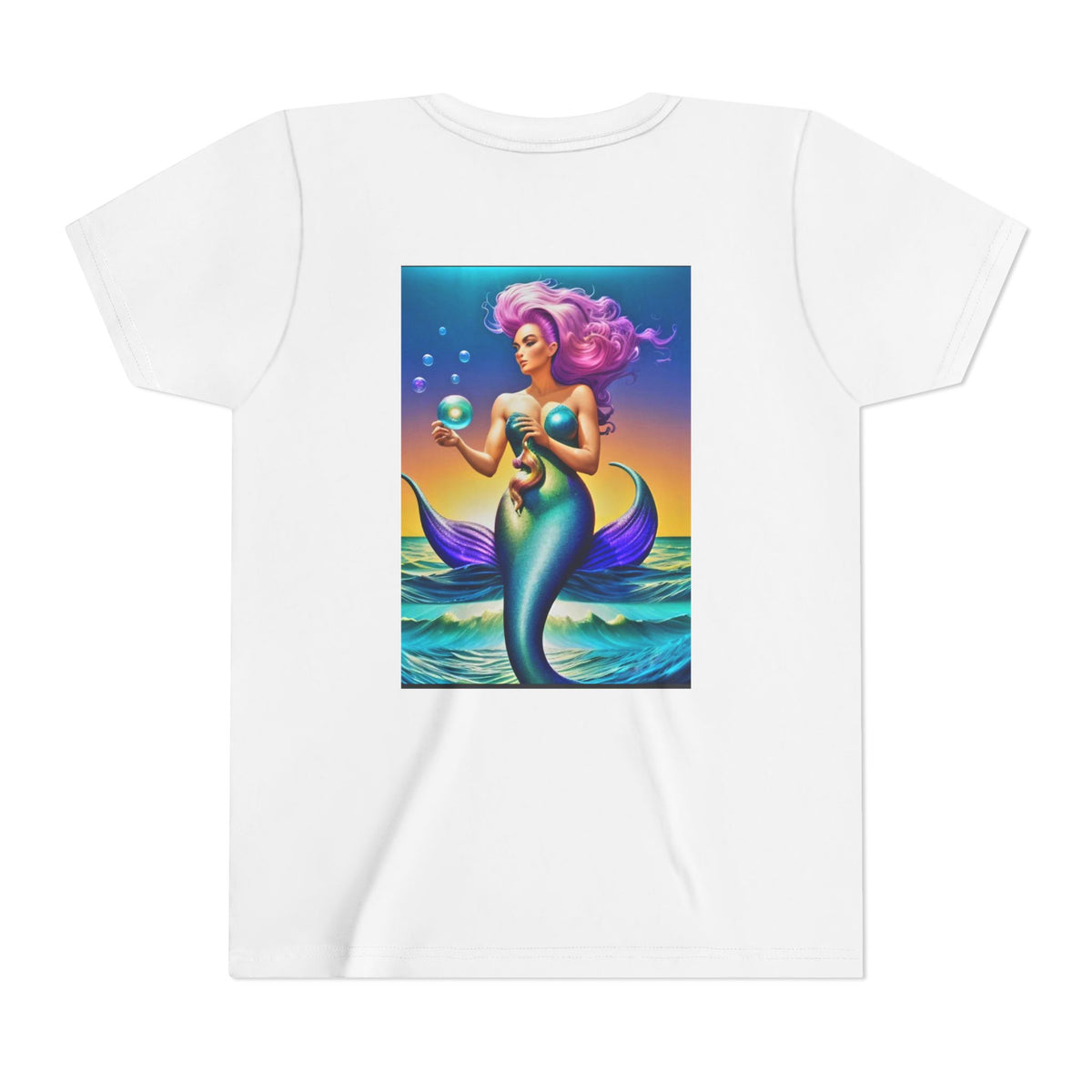 Youth Mermaid Tee — Colorful Fantasy Mermaid Graphic Shirt for Kids