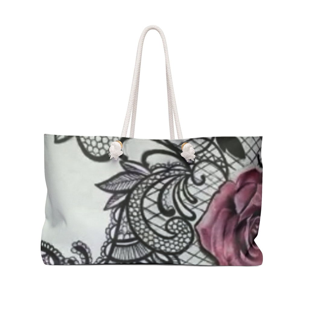 Floral Lace Rose Weekender Bag