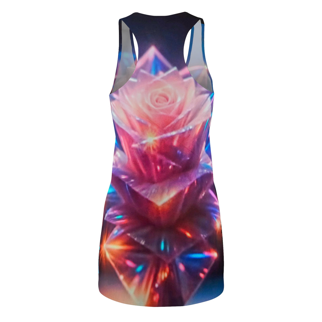 Racerback Dress — Iridescent Prism Rose All-Over Print