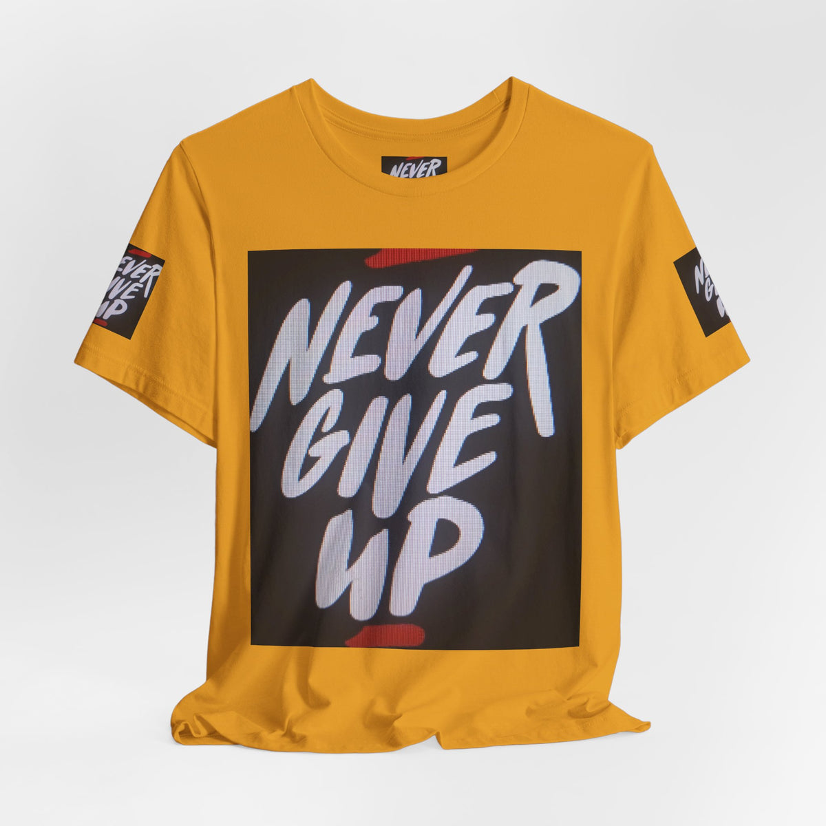 Never Give Up Tee — Motivational Graphic T‑Shirt