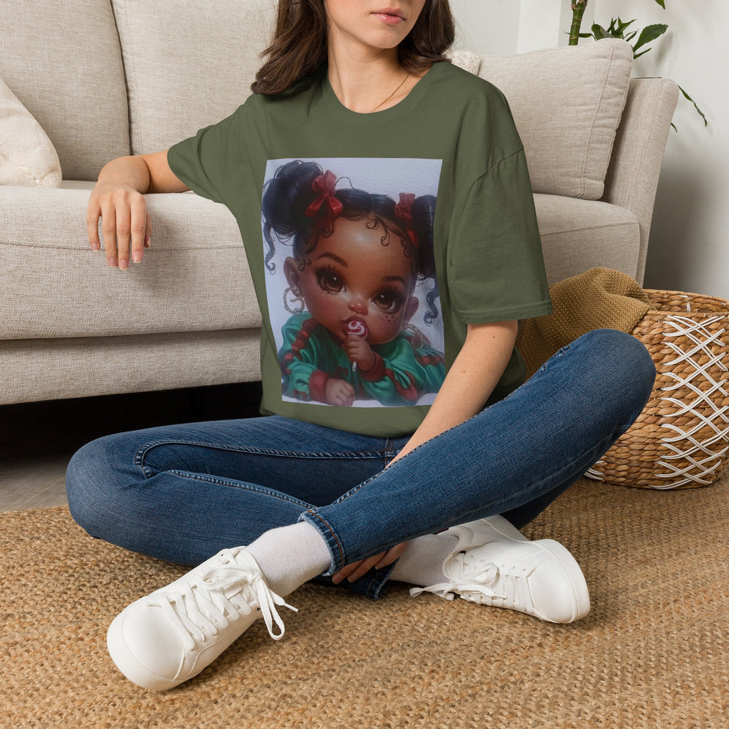 Cute Baby Girl Portrait T-Shirt — Adorable Cartoon Infant Graphic Tee