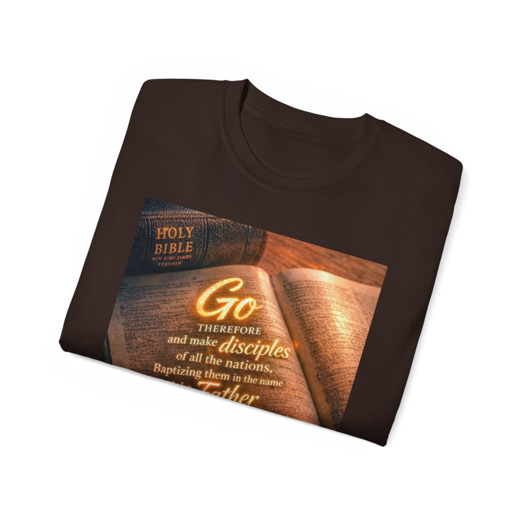 Christian Bible Verse T-Shirt — "Go...make disciples" Inspirational Faith Tee