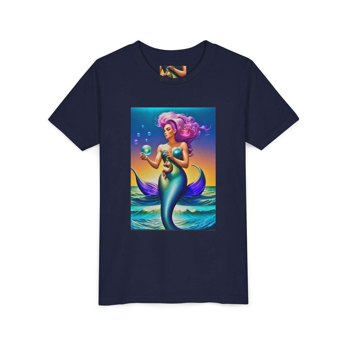 Youth Mermaid Tee — Colorful Fantasy Mermaid Graphic Shirt for Kids