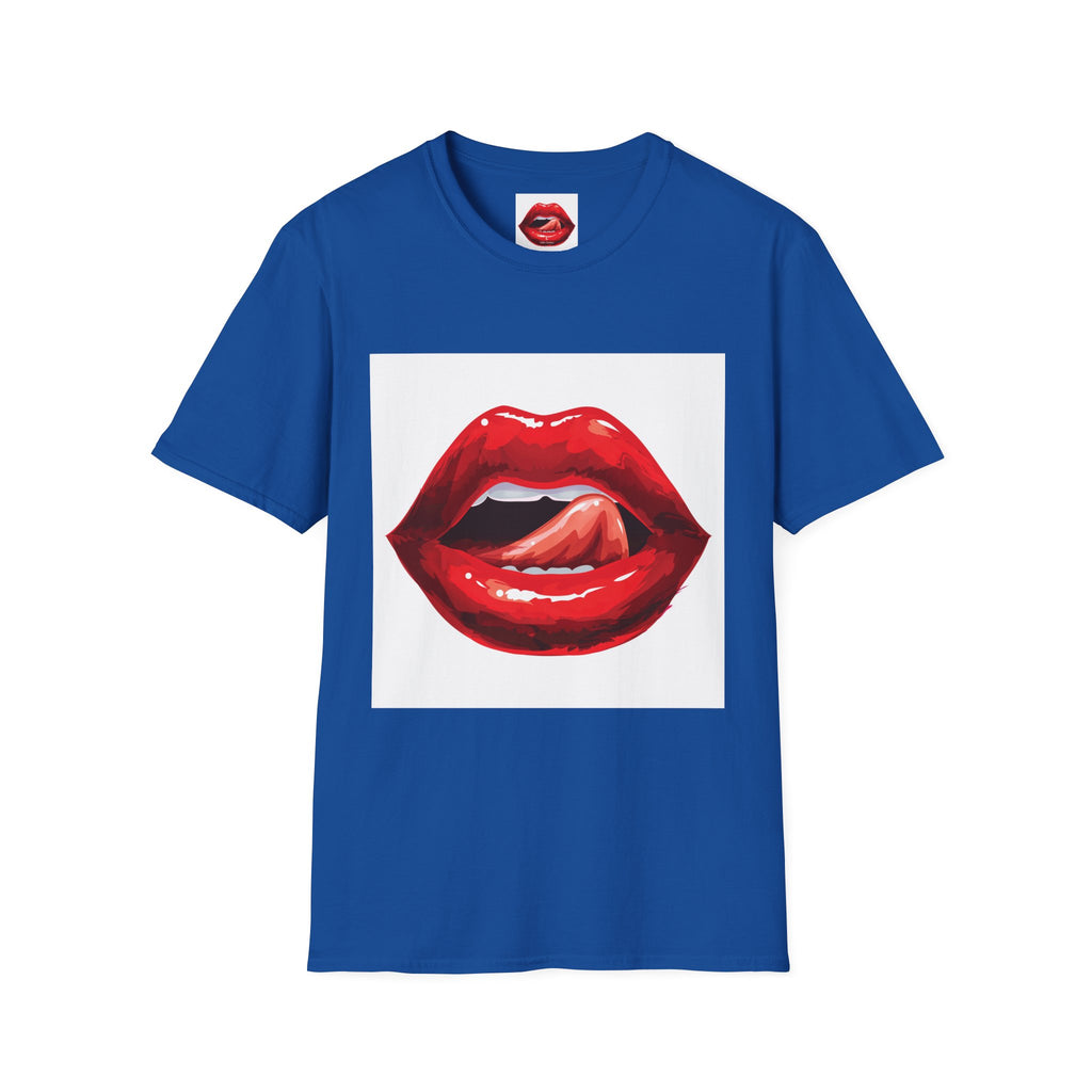 Graphic Tee — Glossy Red Lips Tongue-Out Design