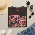 T-Shirt — "God Don't Play About Me" Pink Retro Faith Graphic Tee