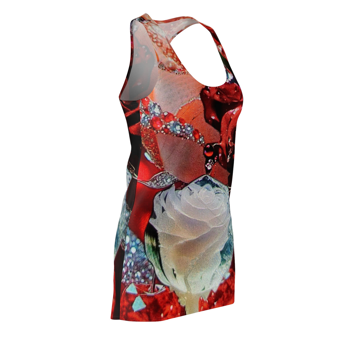 Racerback Dress — Red Rose Jewel All-Over Print