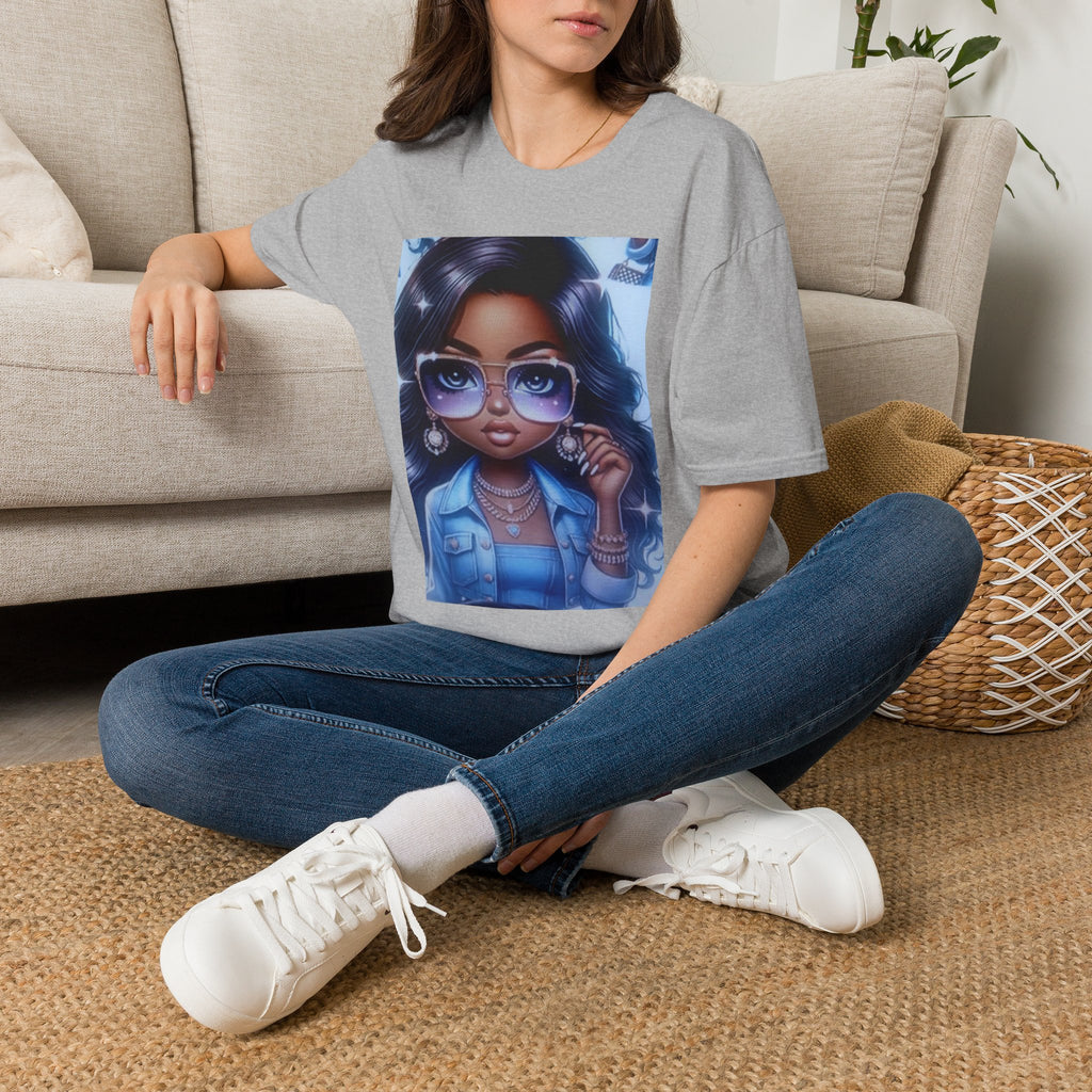 Afro Chic Graphic Tee — Girl with Sunglasses Illustration
