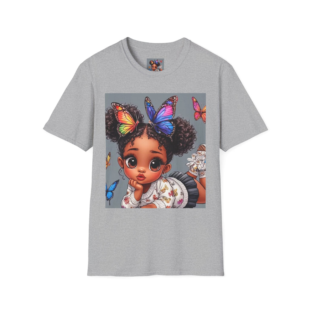 Butterfly Crown T‑Shirt — Cute Little Girl Illustration Tee