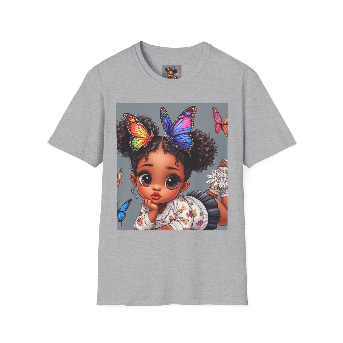 Butterfly Crown T‑Shirt — Cute Little Girl Illustration Tee