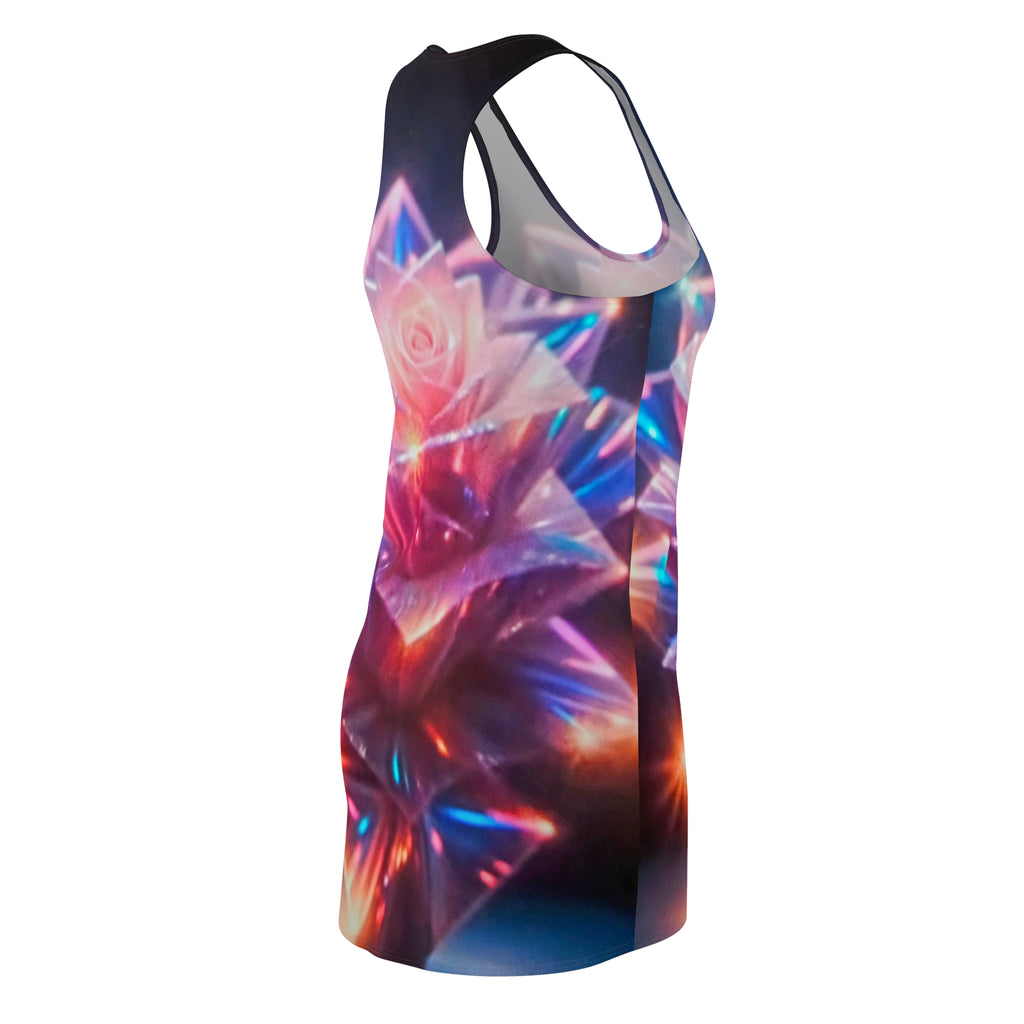 Racerback Dress — Neon Rose Prism All-Over Print