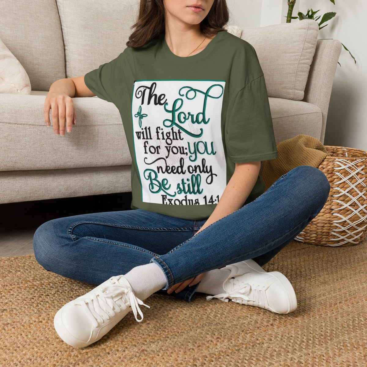 T‑Shirt — "The Lord will fight for you; you need only be still" Inspirational Christian Tee