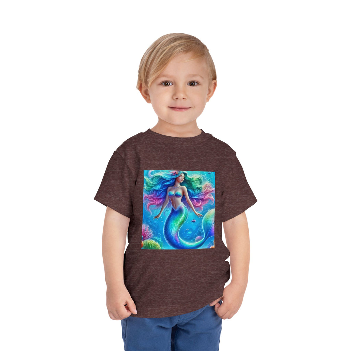 Toddler Mermaid Tee — Colorful Rainbow Sea Princess Short Sleeve Shirt