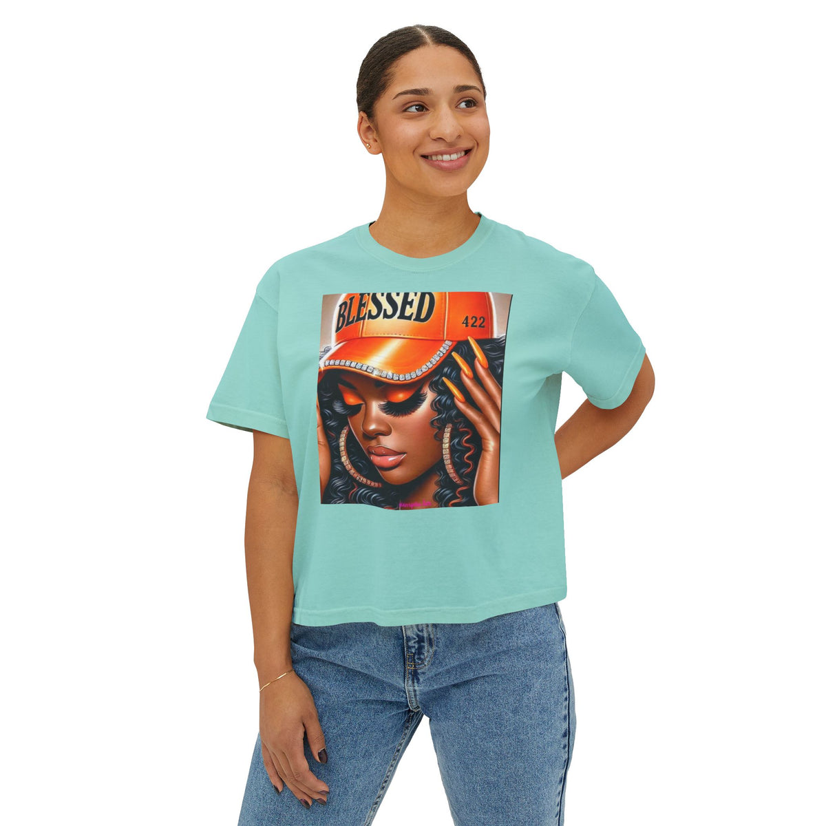 Blessed 422 Boxy Tee – Women’s Graphic Crop Shirt